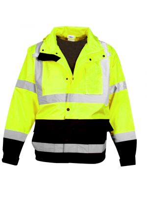 Dicke Class III Hi-Vis Safety Rain Jacket (Yellow/Black)