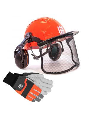 Husqvarna Functional Forest Helmet & Glove Combo