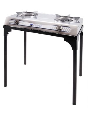 Stainless Steel 2 Burner Stove With Stand