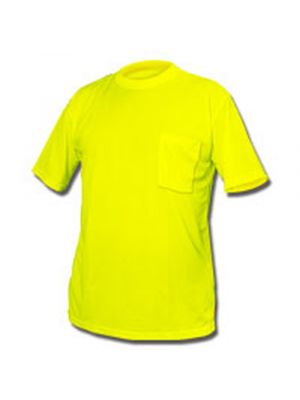 Dicke Hi-Vis Moisture Wicking Safety T-Shirt with Pocket (Lime Yellow)