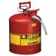 Justrite 5 Gallon Type II AccuFlow Steel Safety Can with 1